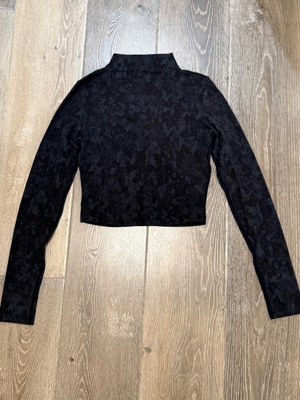 All aligned lululemon Black Cropped Mock Neck Long Sleeve